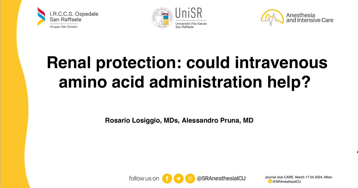 LosiggioRosario's tweet photo. Yesterday morning, we held an interesting #JournalClub session, focusing on AAs IV infusion for #renal #protection

In 1973, Abel et al (@NEJM) introduced the potential benefits of AAs on survival, in #AKI pts

Can’t wait for #PROTECTIONtrial results (#CCR24 - Belfast, June 12th) https://t.co/2bTPc7JQg4