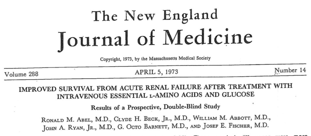 LosiggioRosario's tweet photo. Yesterday morning, we held an interesting #JournalClub session, focusing on AAs IV infusion for #renal #protection

In 1973, Abel et al (@NEJM) introduced the potential benefits of AAs on survival, in #AKI pts

Can’t wait for #PROTECTIONtrial results (#CCR24 - Belfast, June 12th) https://t.co/2bTPc7JQg4
