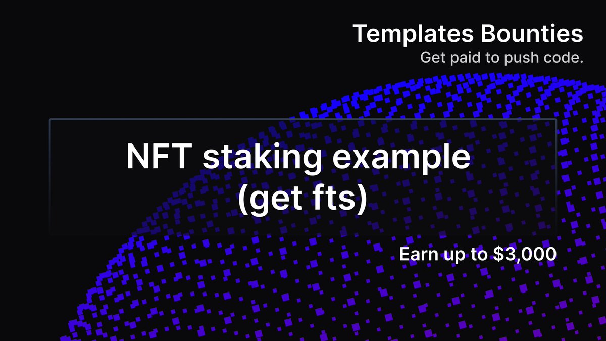 Looking for developers to unlock the potential of NFT collections with our Staking Template Bounty. Get paid to develop a user-friendly staking feature for existing NFTs, earning up to $3,000! Learn more here: templates.mintbase.xyz/bounty