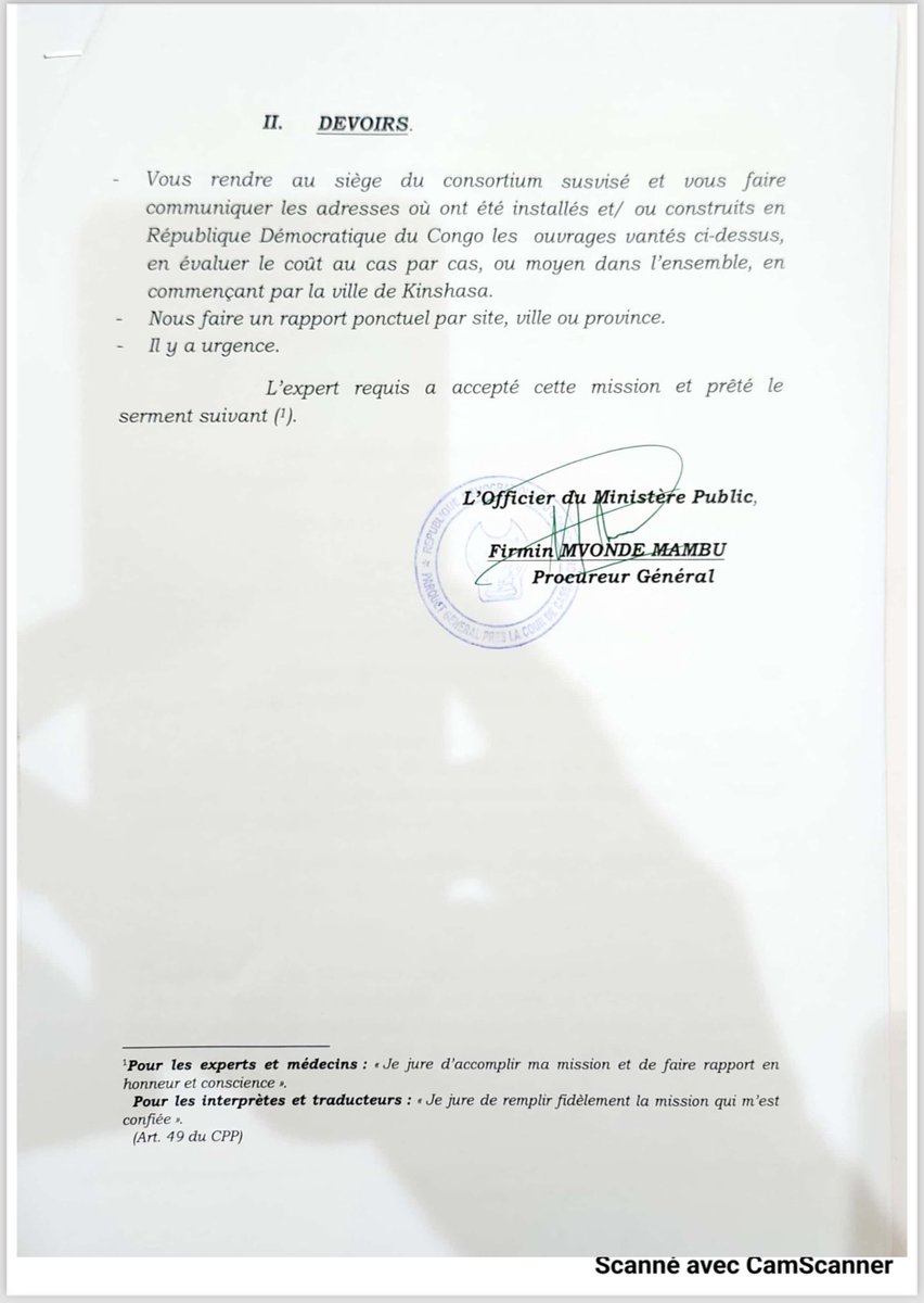 pascal_mulegwa's tweet photo. URGENT 🚨 #RDC🇨🇩: Le procureur général près la cour de cassation, Firmin Mvonde veut en savoir davantage sur les forages à plus de 200 000$/pièce du Contrat STEVER CONSTRUCT CAMEROUN Sarl-SOTRAD WATER. Le Magistrat a saisi le DG du Bureau Technique de Contrôle par une réquisition.