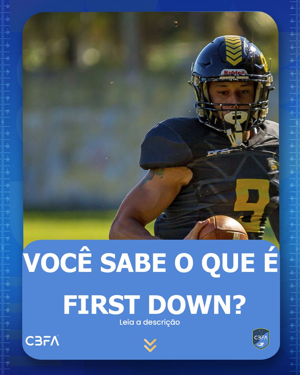 O First Down é o objetivo do time em conquista de território, a famosa descida, como nós conhecemos, normalmente é estabelecido 10 Jardas a frente da linha de Scrimage.

E aí, entendeu? Coloca nos comentários quais dúvidas você tem sobre Futebol Americano!