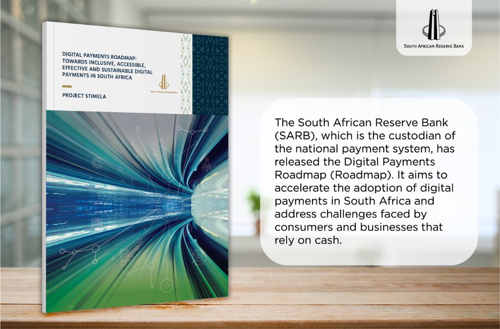 SAReserveBank's tweet photo. [Thread] The South African Reserve Bank (SARB), which is the custodian of the national payment system, has released the Digital Payments Roadmap (Roadmap). It aims to accelerate the adoption of digital payments in South Africa and address challenges faced by consumers and businesses that rely on cash. #Digitalpayments #inclusivepayment