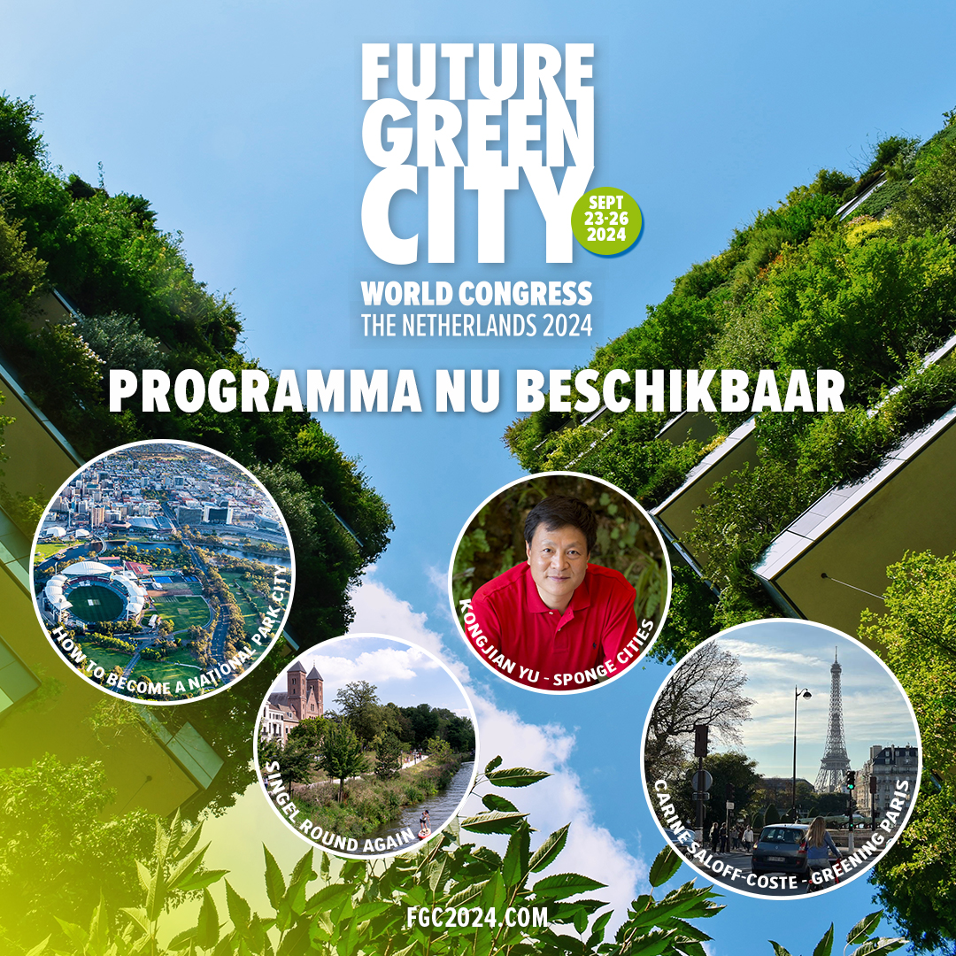 Van 23 t/m 26 september komen denkers en doeners vanuit de hele wereld op het Future Green City World Congress. We pakken de stedelijke groene uitdagingen aan in een uniek congres in festivalstijl, met lezingen, excursies, games en meer!

Meer info: fgc2024.com/timetable/

#VHG