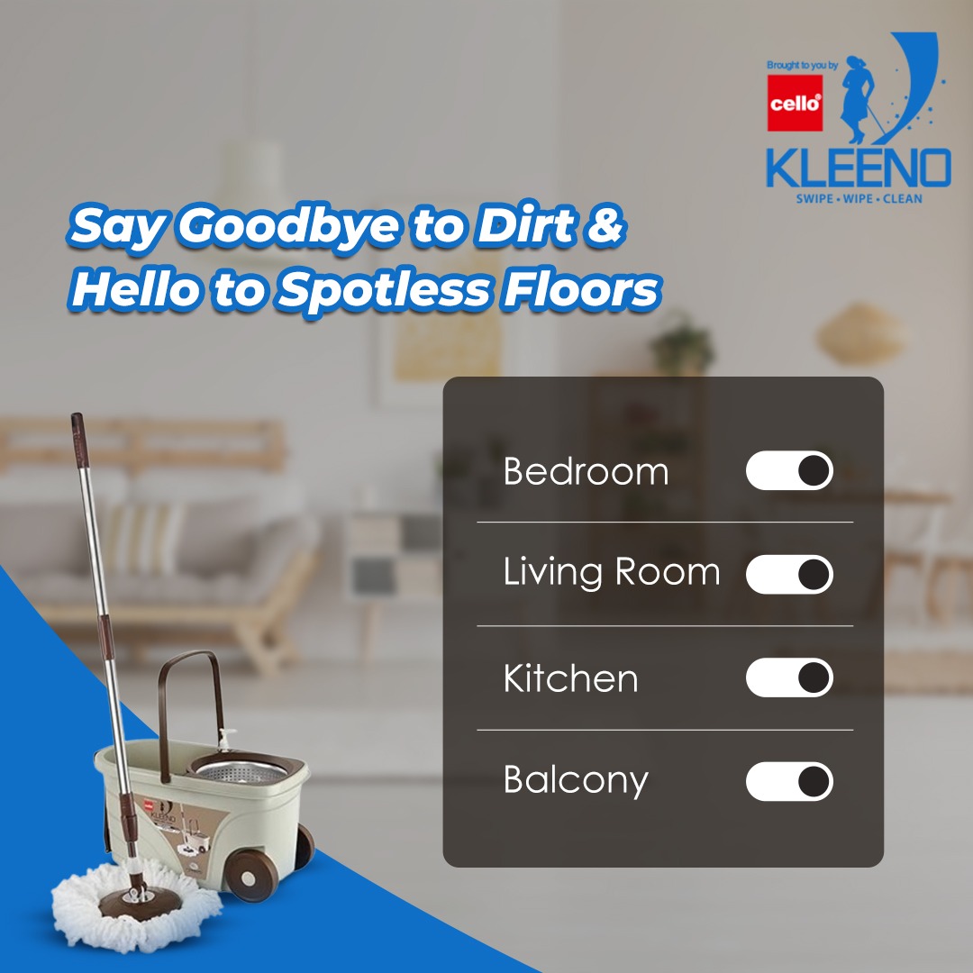 Make every corner shine bright with Kleeno Mop - the ultimate cleaning essential!

#Kleeno #KleenobyCello #Scrub #CleaningProducts #EasyCleaning #CleanHome #CleaningTips #CleanUpItUp #HygieneProducts #CleanItWithEase #Stains #Mop