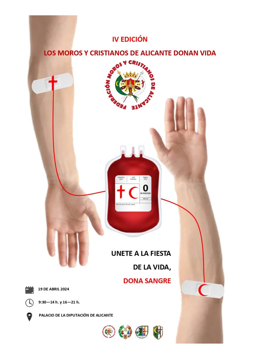 Mañana viernes 19 de abril... ¡Ven a donar vida al #PalacioProvincial! Te esperamos en el Maratón de Donación de Sangre que celebramos junto a los Moros y Cristianos de #Alicante y @GVAdonasang ❣️ ⏰ De 9:30h a 14h y de 16h a 21h