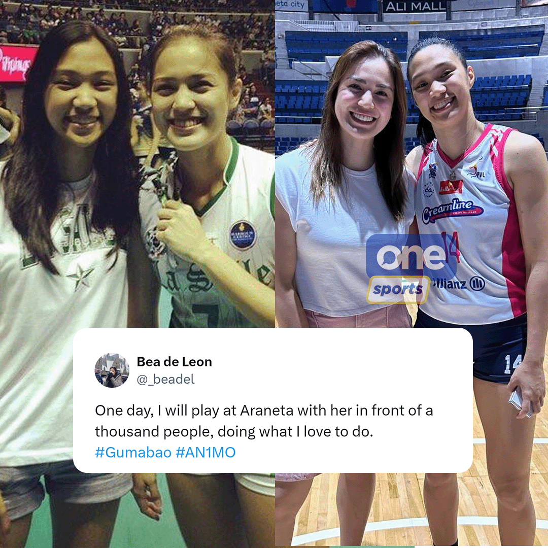 MORE THAN 10 YEARS IN THE MAKING 🥹✨

Manifestation truly works for Bea de Leon, who played her second game at the Big Dome alongside her UAAP idol-turned-teammate, Michele Gumabao, with the Creamline Cool Smashers.

#PVL2024 #PVLonOneSports #TheHeartOfVolleyball