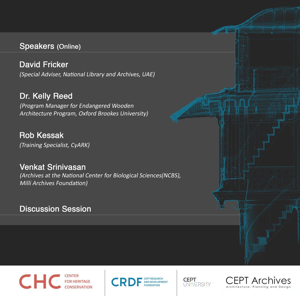 Center for Heritage Conservation, CRDF (@chccept) on Twitter photo CHC, CEPT Archives, and the CEPT IT Department invite the CEPT and CRDF community to a workshop on the Digital Preservation of Built Heritage Studies. @lowercasevowels <a href="/ArchivesCept/">CEPT Archives</a> Registration link: docs.google.com/forms/d/e/1FAI… CHC, CEPT Archives, and the CEPT IT Department invite the CEPT and CRDF community to a workshop on the Digital Preservation of Built Heritage Studies. @lowercasevowels <a href="/ArchivesCept/">CEPT Archives</a> Registration link: docs.google.com/forms/d/e/1FAI…