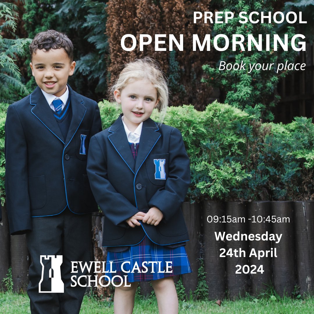 Choosing the right school for your son or daughter is a big decision. Our Open Morning gives you the best possible insight into school life at Ewell Castle Prep. Join us next Wednesday morning from 9.15am by registering on the following link: ewellcastle.co.uk/admissions/isa….