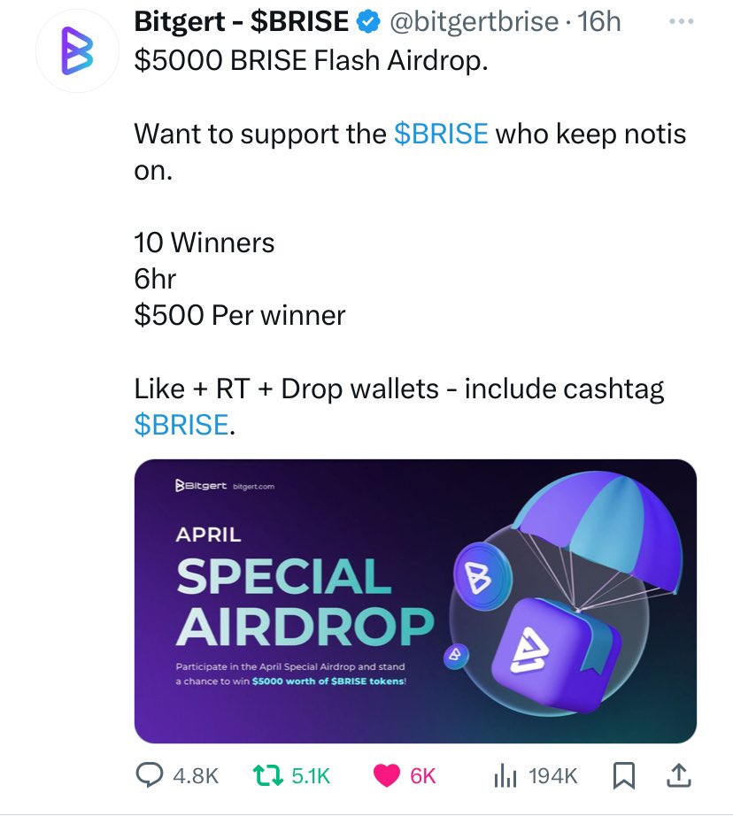 TomsAsh84's tweet photo. @bitgertbrise @bitgertbrise $BRISE 

BRC- 20  
0x07c3708ff3de0c600adca737fd55e52ed4424143 https://t.co/T5B46blxH3