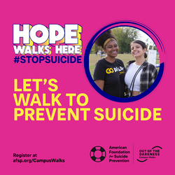 It's College Student Grief Awareness Day. To all the college students out there experiencing grief in any form, please know you are not alone. Our Campus Walks are here to support you and find others at your school in a similar space. #OutOfTheDarkness #StopSuicide #MentalHealth