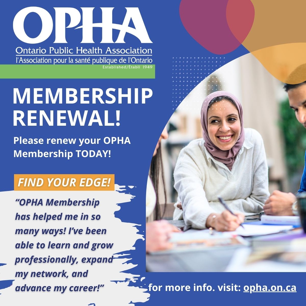 Please join Us! opha.on.ca/membership/