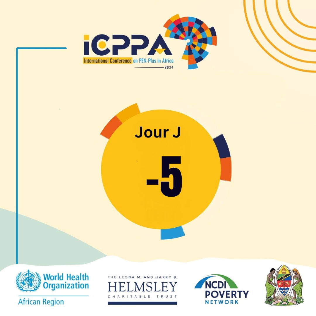 5 jours avant la conférence #ICPPA2024 ! Rejoignez-nous du 23 au 25 avril pour échanger, apprendre & obtenir des informations pertinentes sur le programme #PENPlus pour les soins & la gestion des #MNT en Afrique🌍. Inscrivez-vous 👉🏾bit.ly/49CTbeC #EndingDiseaseInAfrica