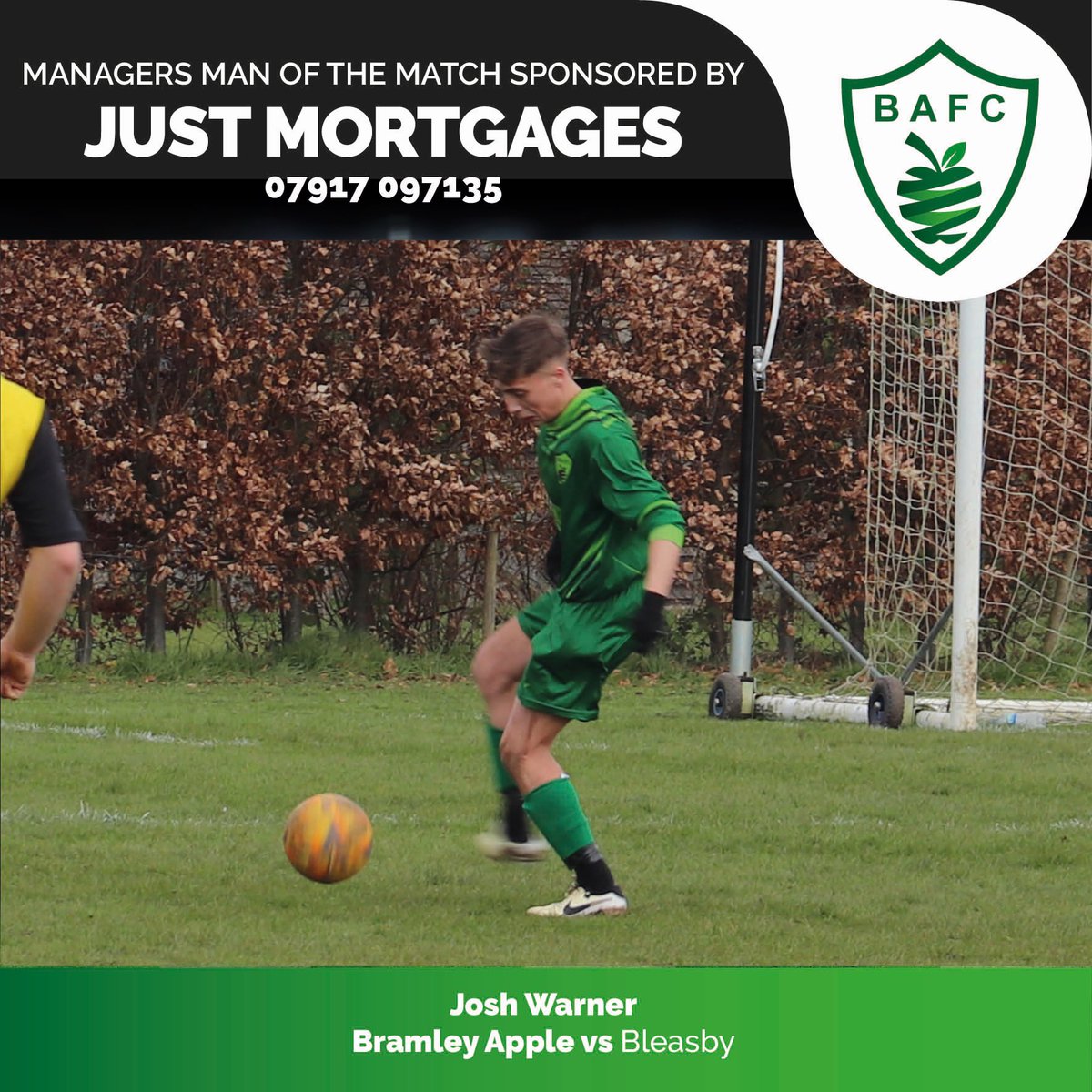 Sundays managers player was Josh Warner

Sponsored by Just Mortgages