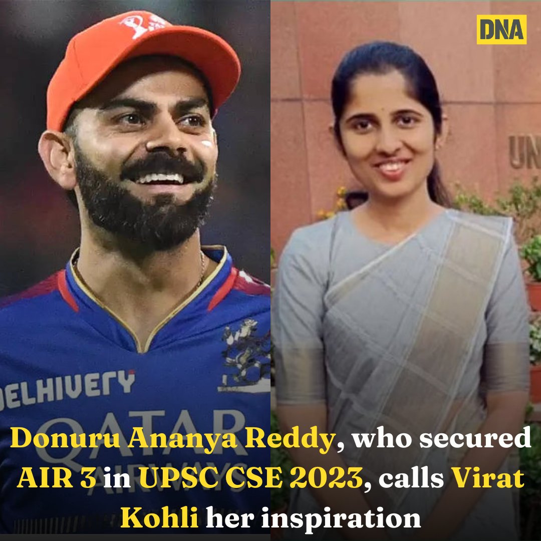 Donuru Ananya Reddy who hails from Telangana secured third rank in the Union Public Service Commission (UPSC) Civil Services Examination 2023.

Read here: dnaindia.com/viral/report-d…

#DNAUpdates | #UPSC | #CivilServicesExamination | #DonuruAnanyaReddy | #ViratKohli | #Inspiration