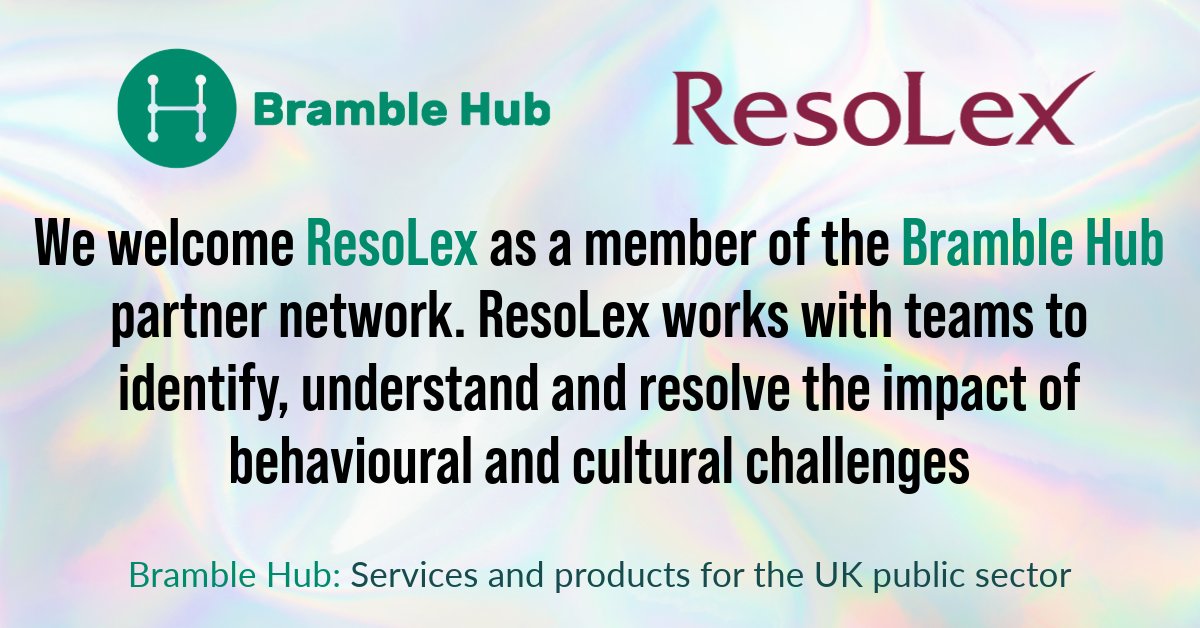 We are delighted to announce that ResoLex has joined our network of partners, enabling us to help public sector organisations identify and address behavioural and cultural issues within their teams Click for more info: zurl.co/9XqX #publicsector