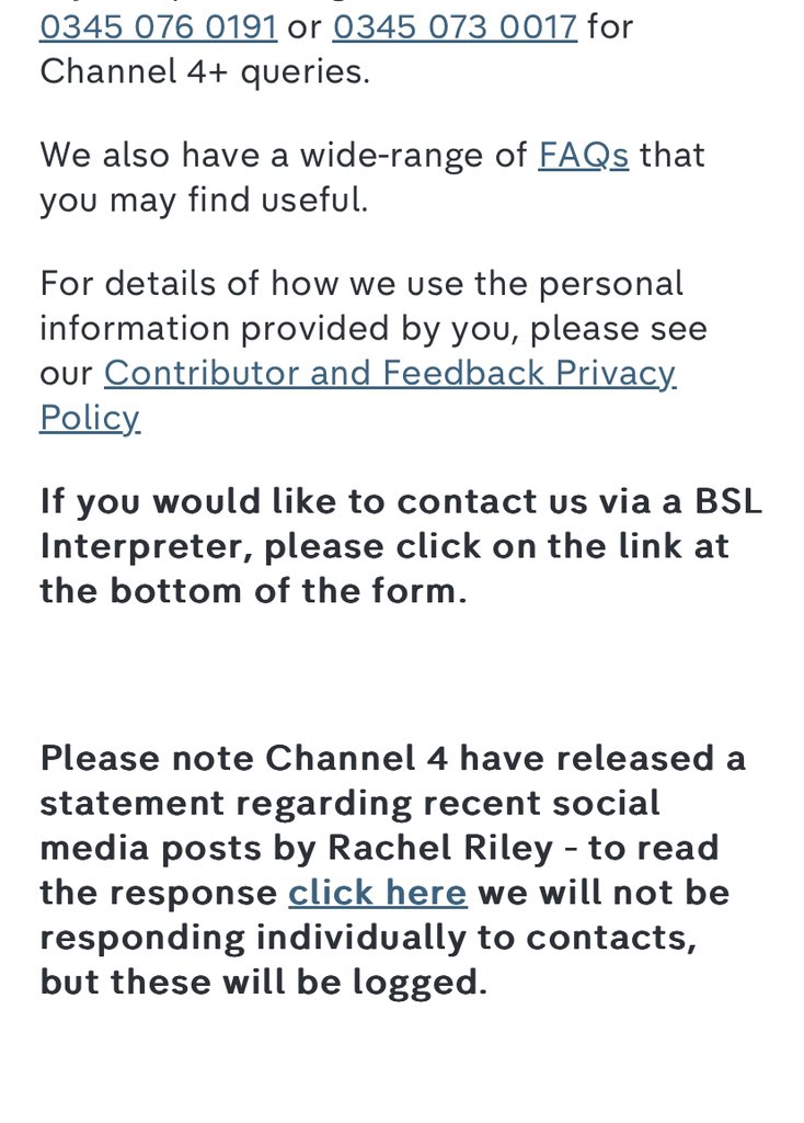 When you go on Channel 4’s complaint page 🤣