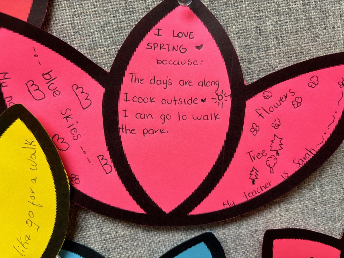 Spring has sprung at the Education Work Center in Hanover Park! All levels of ESL students and the High School Equivalency students were invited to share what they love about spring for the 'Tulip Garden'. For more information about the EWC, go to bit.ly/442vmMa.
