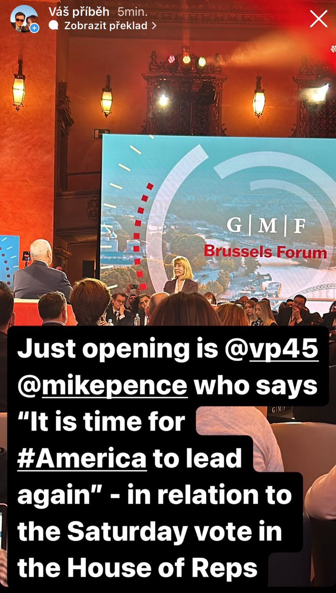 This year @gmfus #BrusselsForum is just starting with the talk with @Mike_Pence on #Ukraine, #Israel, #Taiwan and the role of #US in the world.

He often refers to the vote in the House of Representatives on Saturday, which the @congressdotgov should managed based on this opinion
