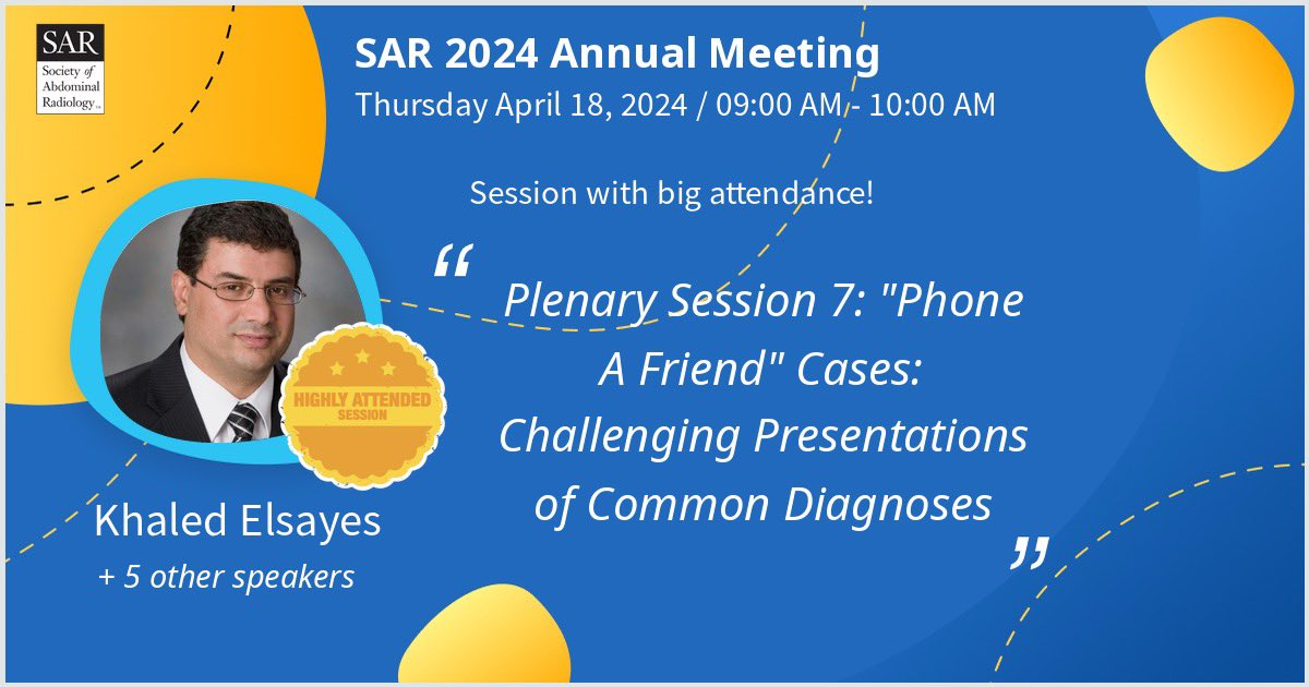 I am looking forward to the exciting session with great talks by distinguished speakers @jorgeasotoRAD @danatsouza @S_C_Eberhardt @KPatelLippmann @cvsantil @SocietyAbdRad #SAR24