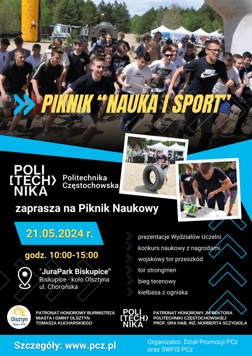 Zapraszamy na Piknik Politechniki Częstochowskiej „Nauka i Sport” 2024 pcz.pl/aktualnosci/za…