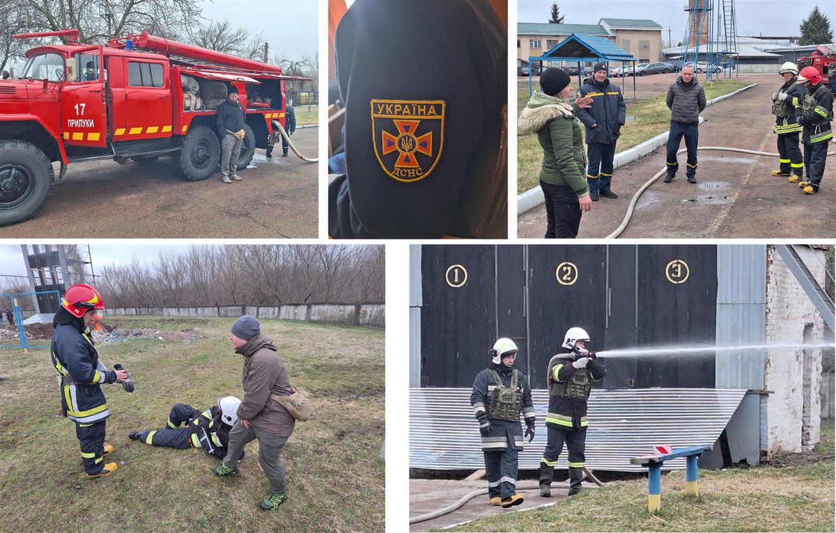 🔥In  #Prylunksy, Fire Brigade officers who operate in remote areas supporting engineers & workers maintaining key infrastructure received essential hands-on GCS training in how to identify & report landmines & explosive remnants of war🚒🇺🇦
#riskawareness #ProtectandBuild #EOD