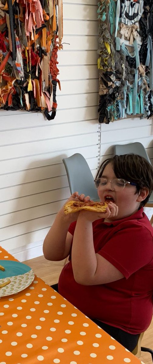 Our Bosie supper club from North East Sensory Services made their own pizzas which they ate along with chips and beans and hugely enjoyed!