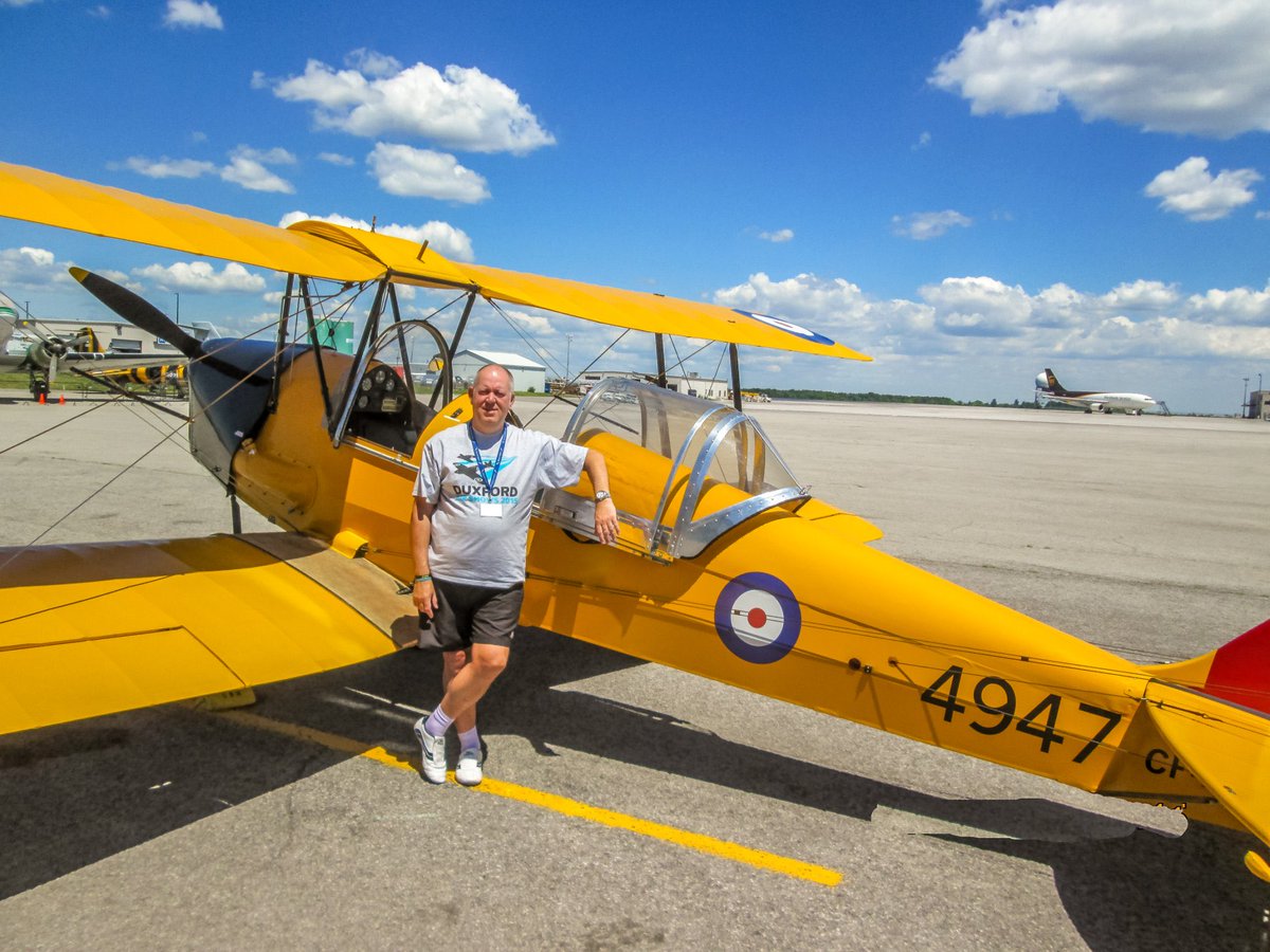 ShutterbugWGC's tweet photo. ‘de Havilland Week’

My good self back in 2018 pictured with the DH-82C Tiger Moth CF-ANN in the markings of the RCAF 4947, one of three operated by the Canadian Warplane Heritage Museum in Hamilton, ON….⁦@CWHM⁩ #aircraft #avgeek #avpics #warbirdsofinstagram #warbird https://t.co/ModvTLYltU