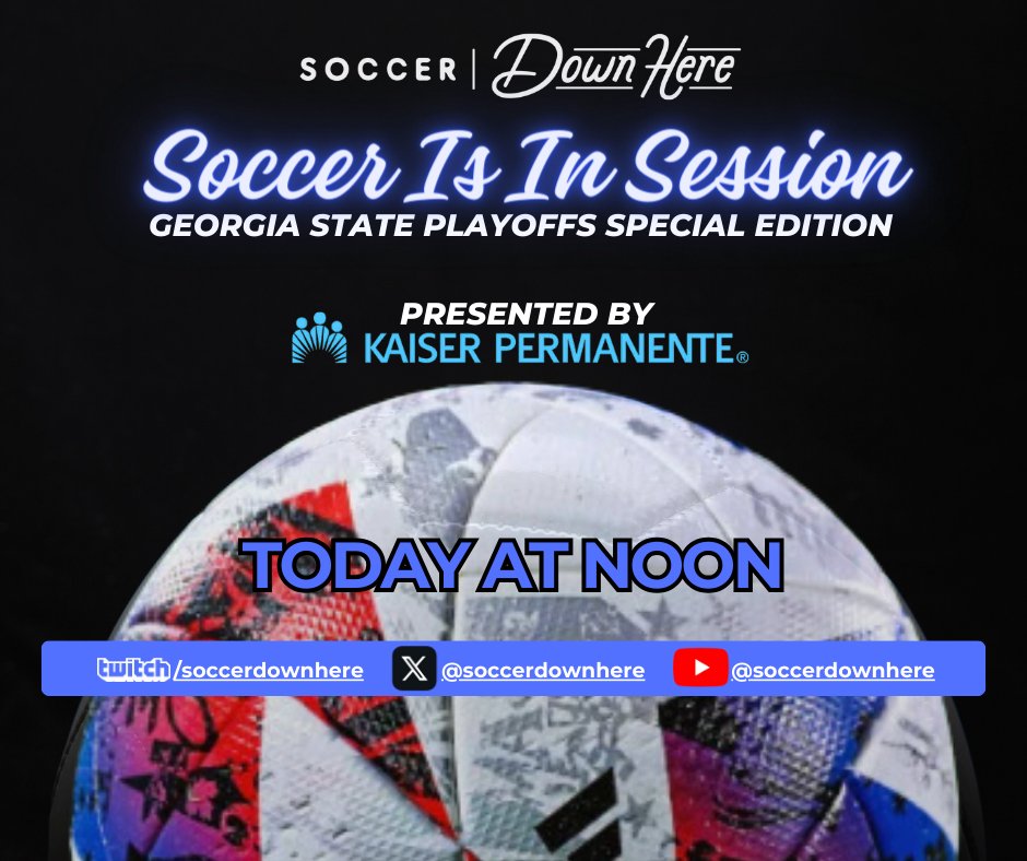 It's a @SoccerDownHere Network special playoffs edition of Soccer Is In Session, presented by @KPGeorgia. Updates from around the state on all the playoff action! #georgiasoccer #soccerlife