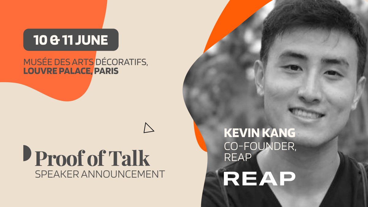 We are thrilled to announce Kevin Kang, Co-Founder of @ReapGlobal, as a speaker at Proof of Talk 2024 in Paris!✨ Kevin co-founded Reap in 2018 with his childhood friend Daren Guo, driven by a shared vision to enhance financial access and connectivity for Web2 and Web3…