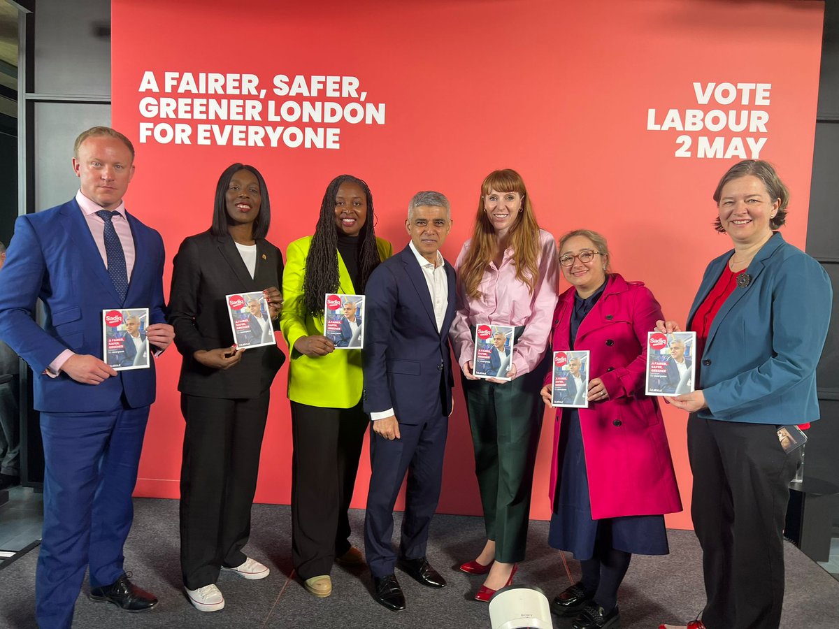 Inspiring to be at the London Mayoral manifesto launch. 🙌🏾 Full of commitments for a fairer, safer and greener London. This will go down very well on the doorstep. Vote @SadiqKhan on May 2nd. Vote @UKLabour 🌹