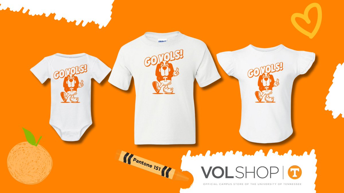 Our women's / kid's buyer is amazing and recently worked to help design new Smokey merch for the littlies. We think these are cute with a capital UT 🍊 utvolshop.com/kids/Feature/N… 🐶