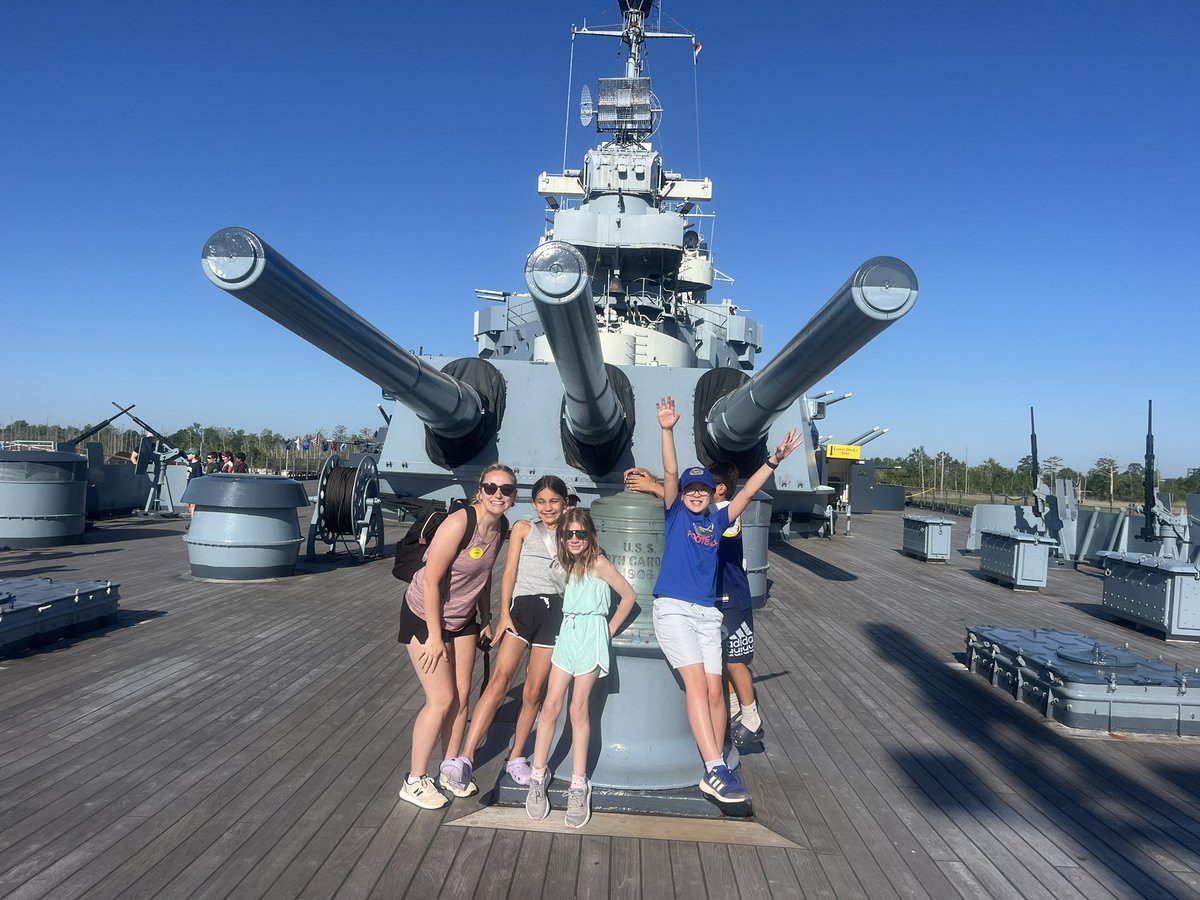 Fourth graders on the USS North Carolina Battleship! @OliveChapelElem