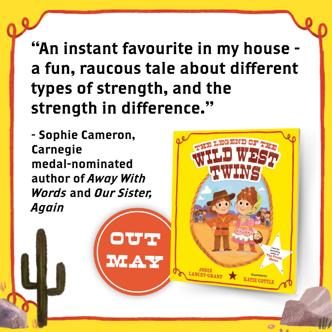 It's only TWO rootin'-tootin' weeks until The Legend Of The Wild West Twins hits the shelves! Children will love this rip-roaring adventure about a pair of cowgirl twins who are very different 🤠 🖋 @jlancetgrant 🎨 @katiecottle_ #ChildrensBooks #PictureBooks