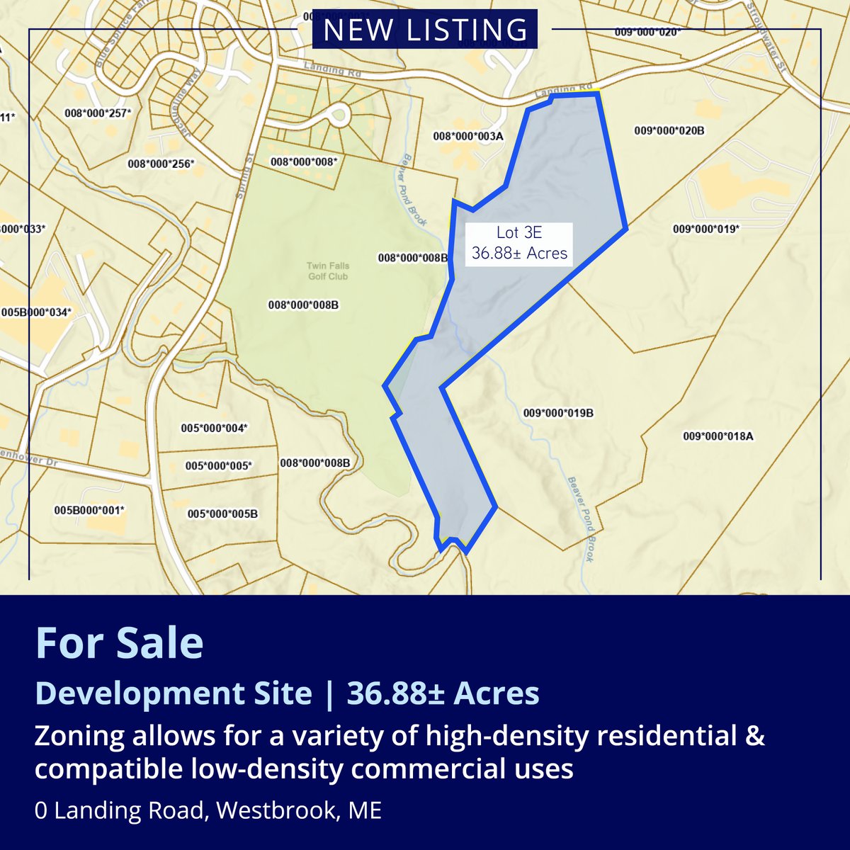 NEW LISTING! 36.88± acres of well-located land in the RGA1 zone available for sale in #WestbrookME. 
Click here for more info: ow.ly/B35l50RhAFG
#MarketLeader #Sale #Development #Land