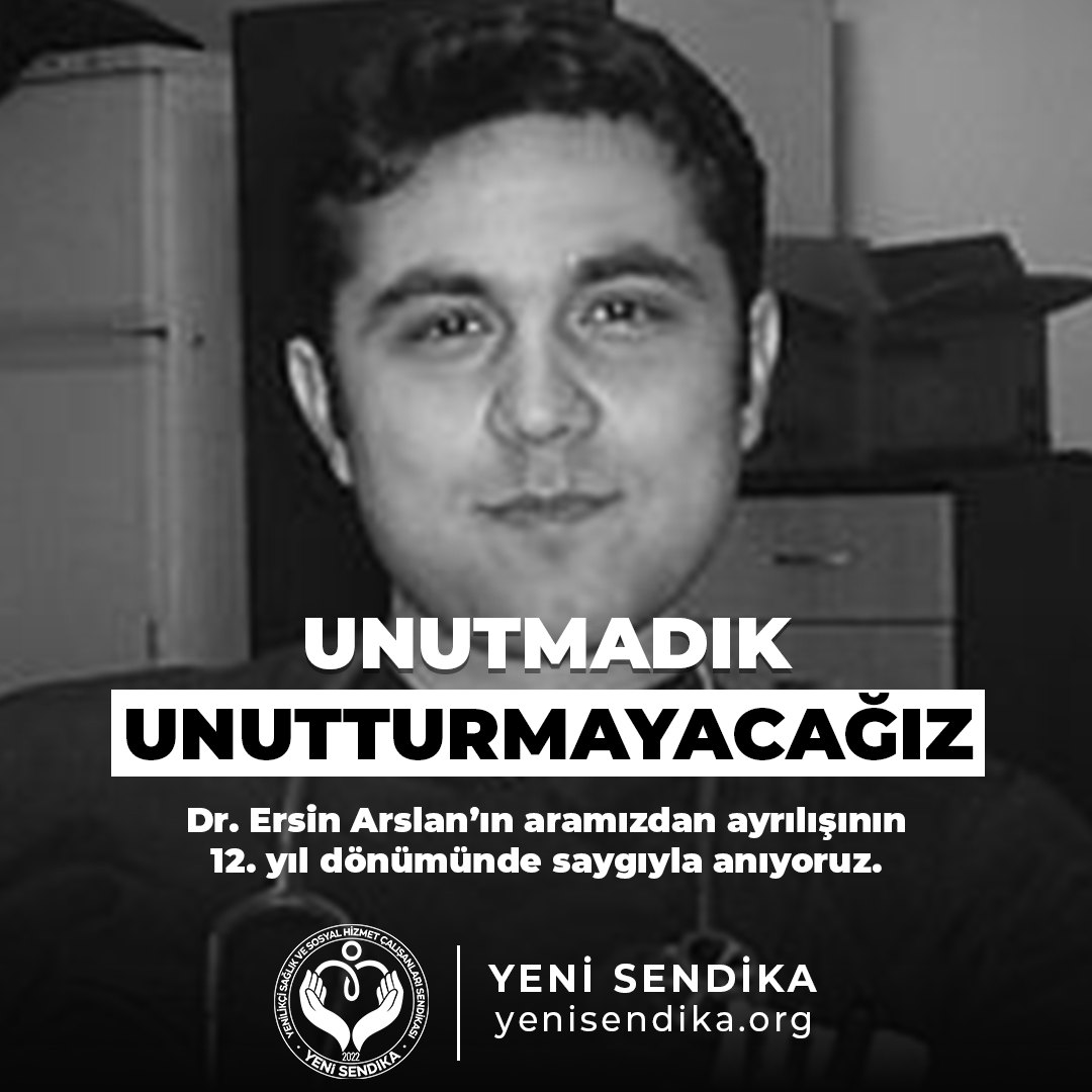 12 yıl önce bugün Dr. Ersin Arslan, Gaziantep’de görevinin başında iken, 17 yaşındaki hasta yakını tarafından planlı bir şekilde, canice ve defalarca bıçaklanarak katledilmişti. Bu vesile ile kendisini bir kez daha rahmetle anıyoruz. #sağlıktaşiddetsonbulsun #ersinarslanavefa