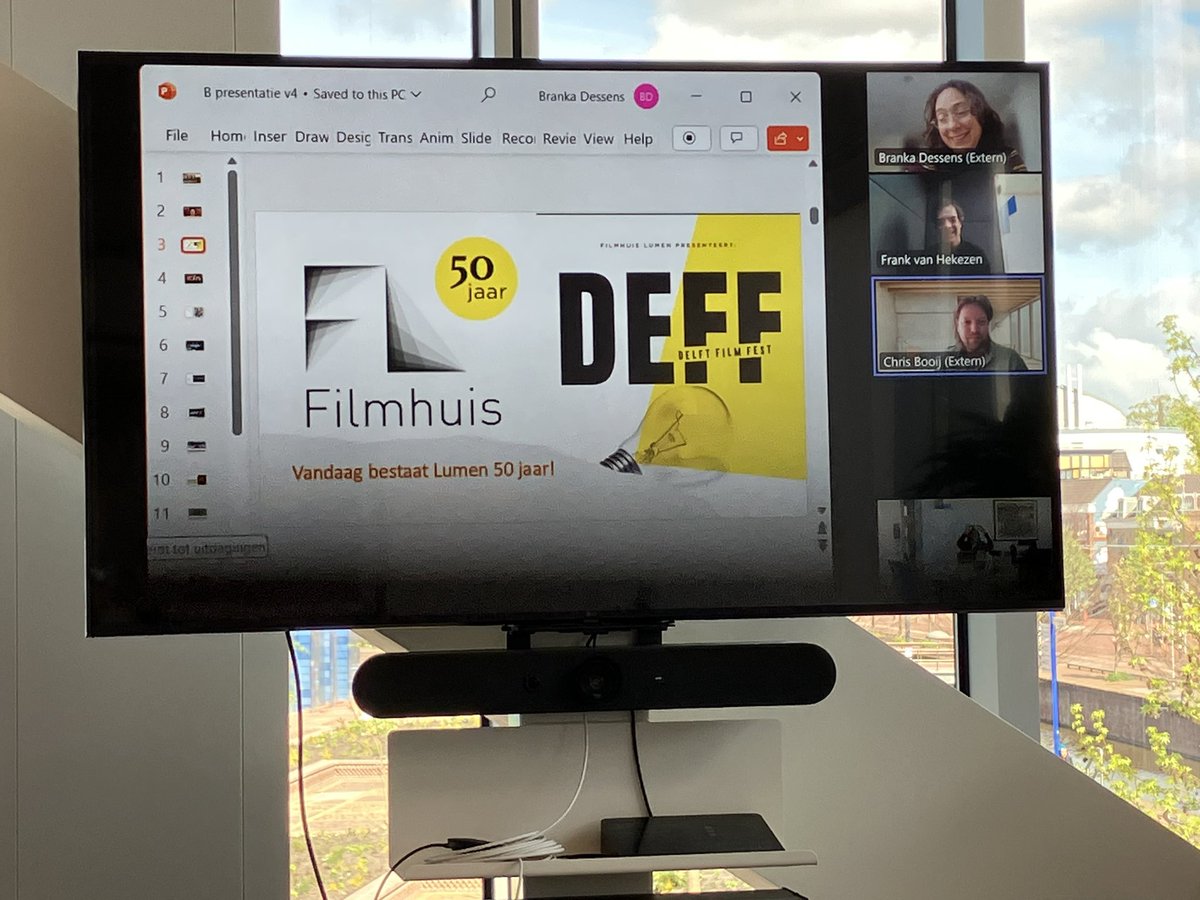 Vandaag een gesprek met bestuur van <a href="/FilmhuisLumen/">Filmhuis Lumen Delft</a> (bestaat vandaag 50 jaar! 🎉). Veel respect voor deze fantastische (grotendeels) vrijwilligersorganisatie die druk bezig zijn met een verdubbeling van hun capaciteit op hun nieuwe lokatie aan De Hooghe Delft (Spoorzone). Top!