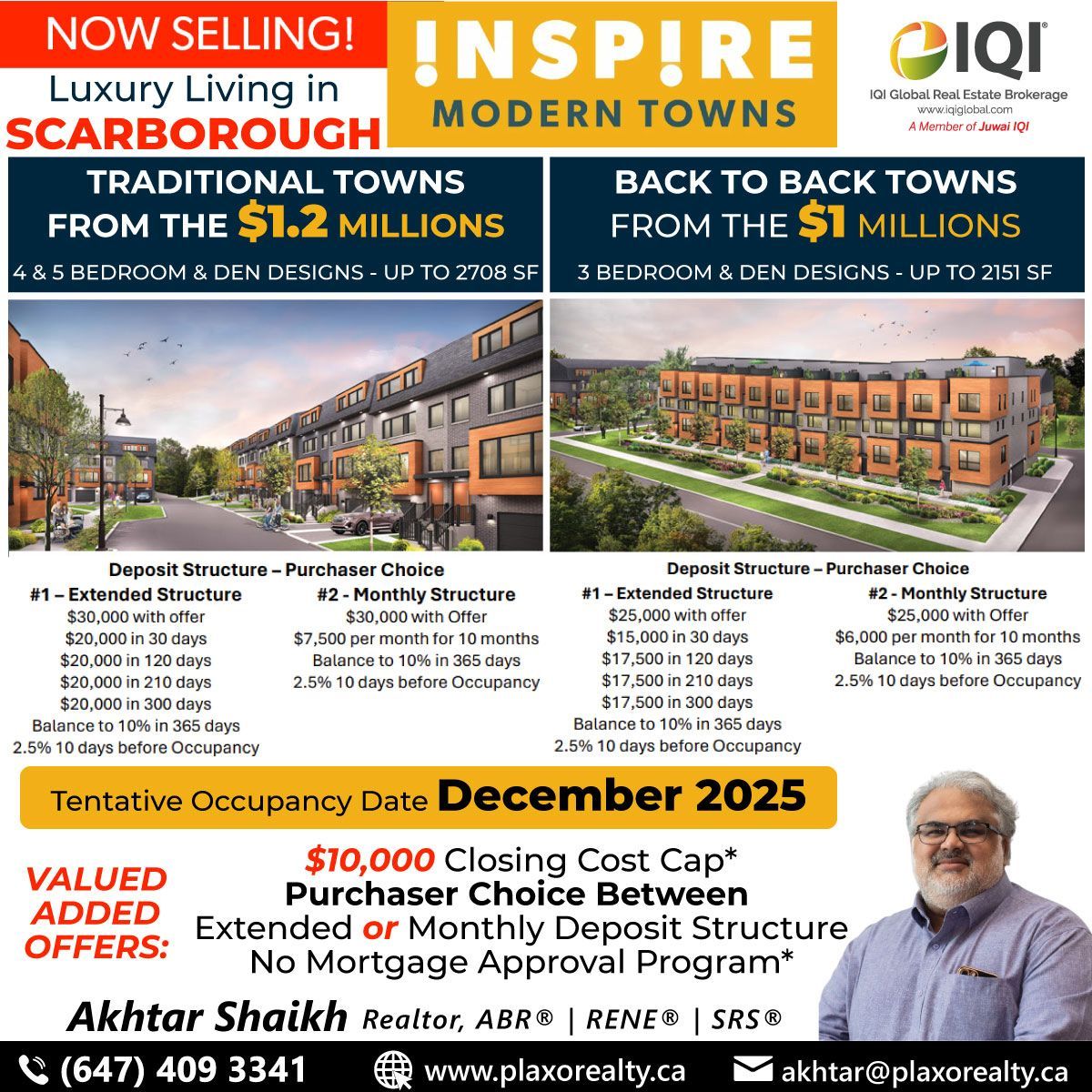 ✨ Inspire Towns✨ - Luxury Living in Scarborough!
.
♦️ Back to Back Town from $1M
♦️ Traditional Town from $1.2M
.
#akhtariqi #akhtarshaikh #firsttimehomebuyer #newhomeowner 
#InspireTowns #Townhome #Scarborough #UrbanLuxury #TownhomeLiving #scarboroughrealestate