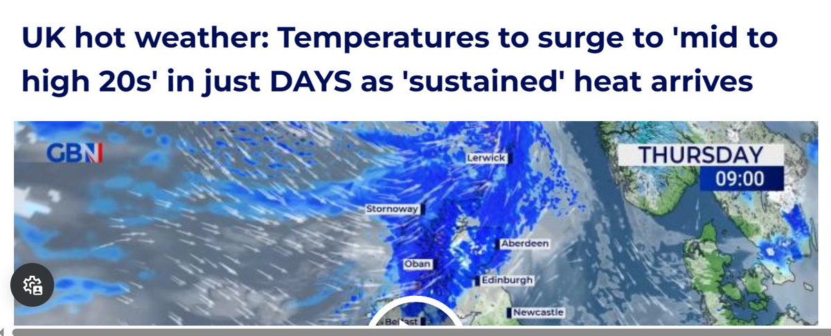 What's going on with GB " News" and weather forecasting ?
This isn't even remotely accurate. Even the normally biased Met Office aren't forecasting this- go to their website and type in your location if you don't believe me.
It's cold and likely to remain so at least until this