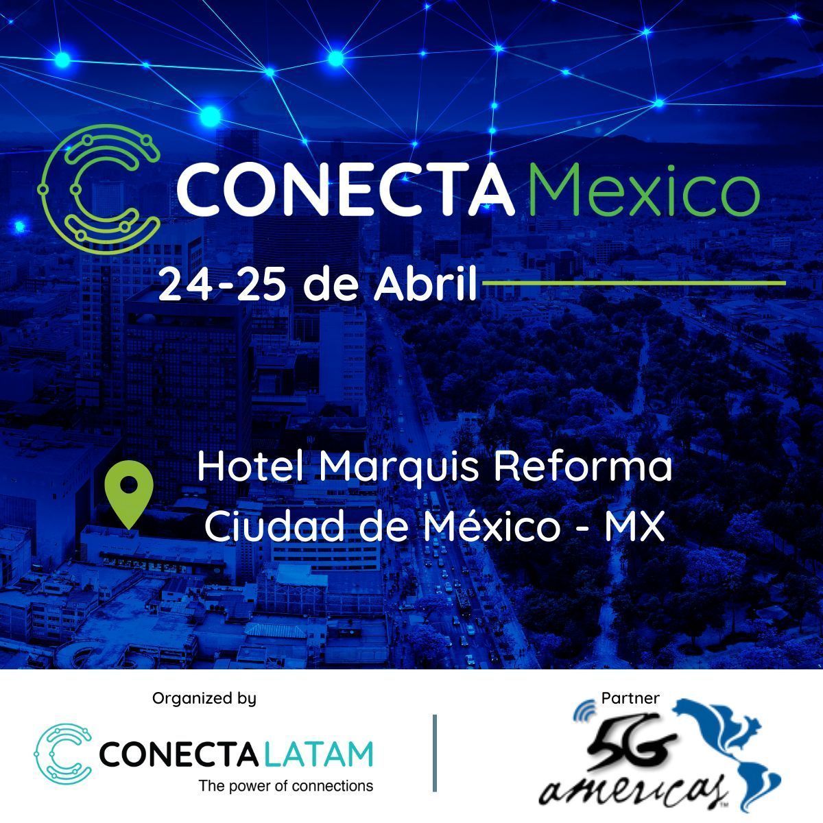 En @5GA_CALA te invitamos a unirte a CONECTA MÉXICO de @conecta_latam👇 📅 24 y 25 de abril📍Hotel Marquis Reforma, Ciudad de México ☑️Nuestro VP, @Jose_F_Otero, es uno de los oradores confirmados. #ConectaMexico #Telecom #5G #ConectaLatam #MásINFO en🔗buff.ly/3xCYeyd