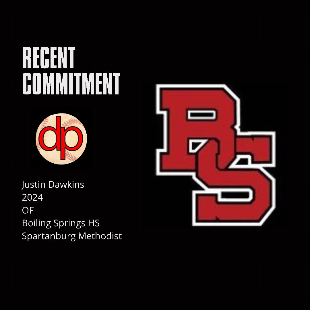 On Wednesday, 2024 OF Justin Dawkins of Boiling Springs HS made a commitment to play college baseball at Spartanburg Methodist College.