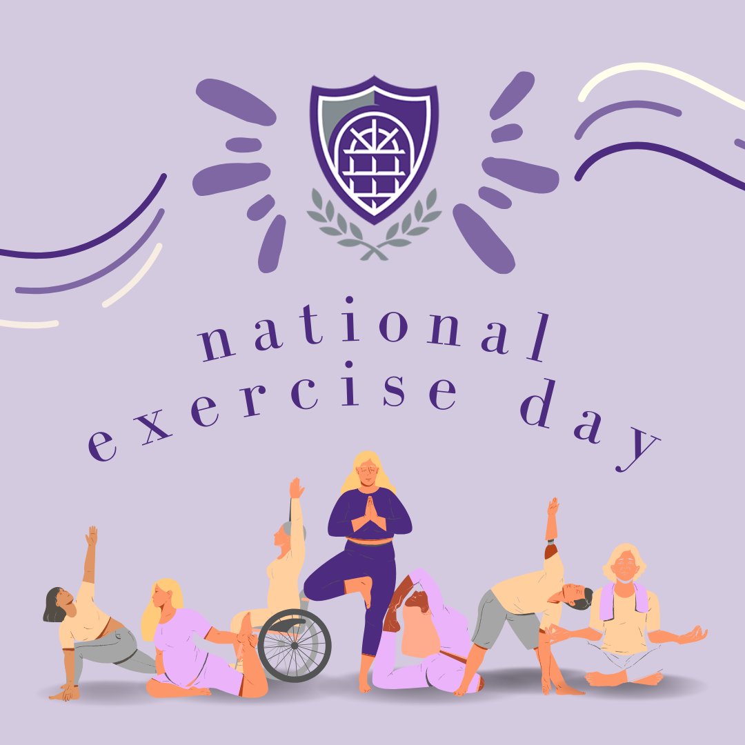 Happy national exercise day! Today is a great day to go get some exercise! Exercise can improve mood, energy, health measures, and stress! 💜🏋️‍♀️🏋️‍♂️ #NationalExerciseDay #GetActive #ExerciseBenefits