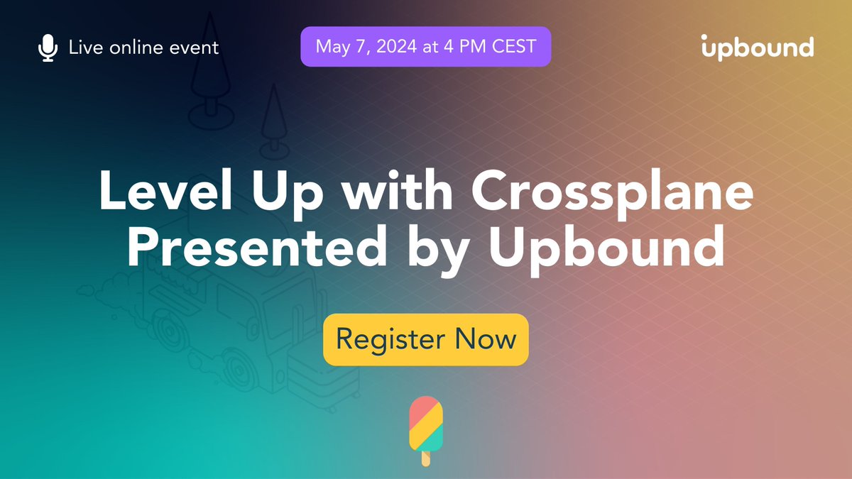 May 7: Level up your #controlplane game! Engage with the @crossplane_io community & @upbound_io experts who will teach you what’s new with #Crossplane and how to go from provisioning to production to scale. Register now: buff.ly/3vCT4Sv