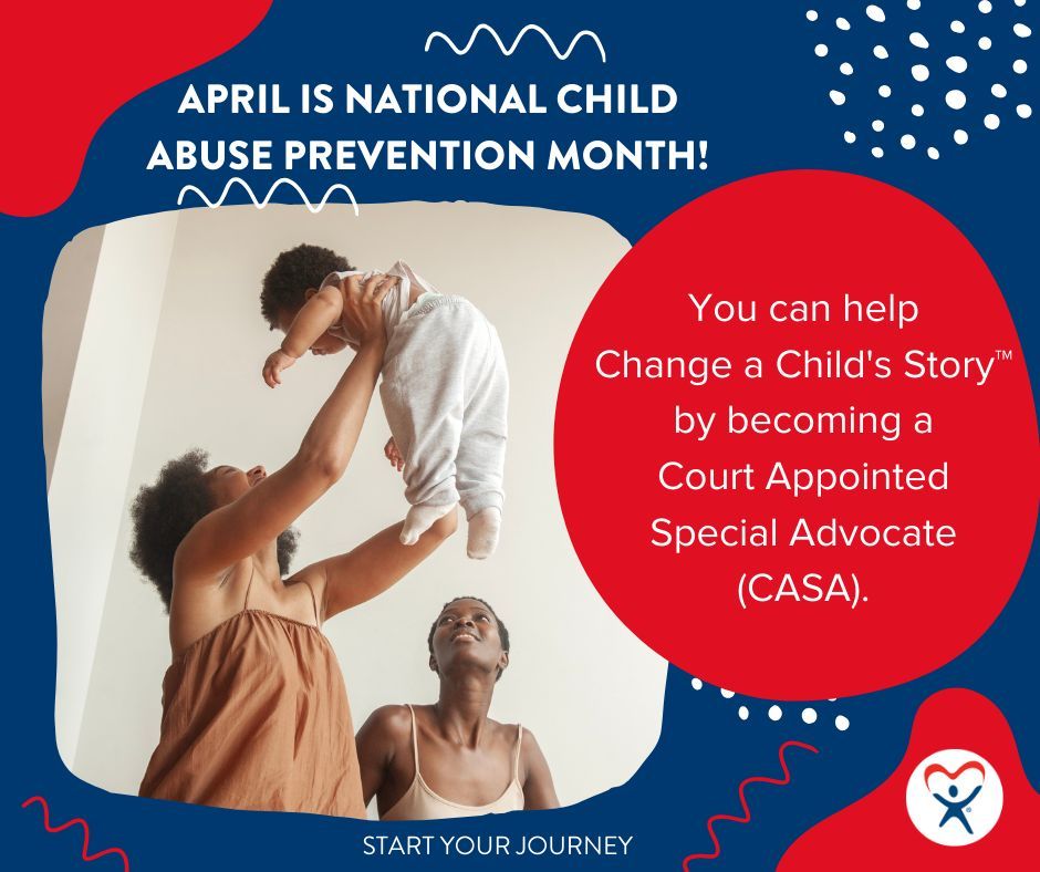 At least 1 in 7 children have experienced child abuse or neglect in the past year in the United States. Child abuse and neglect are preventable. At CASA volunteers identify resources for children and families to help prevent crises before they occur. #ChildAbusePreventionMonth