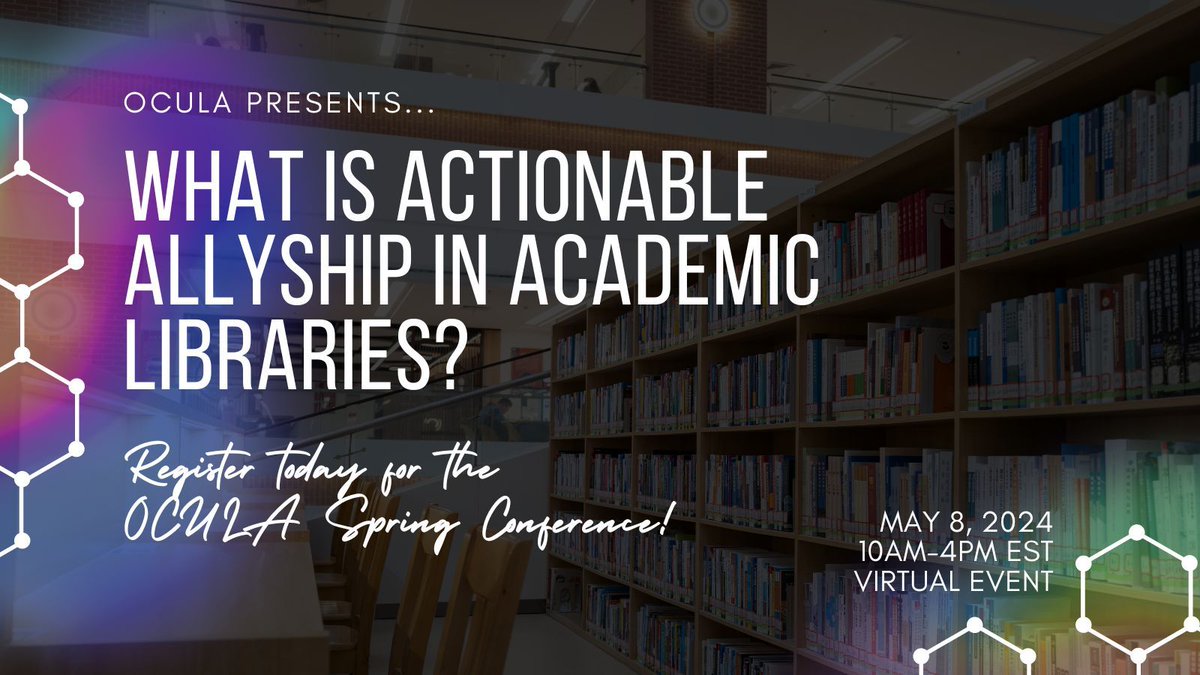 What does authentic allyship look like in library work? Join us virtually on May 8 for the OCULA Spring Conference to dive into this topic and learn what your academic library colleagues are doing on the ground. Register at buff.ly/4a4pggk