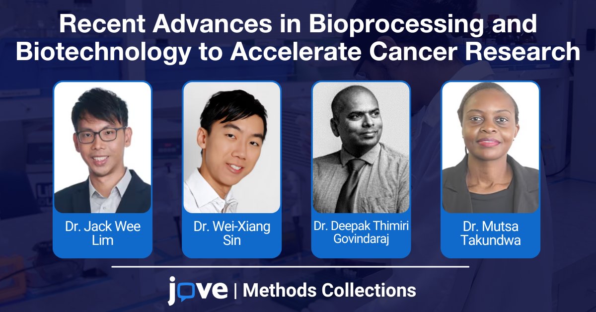 Help Advance Cancer Research! JoVE Guest Editors Dr. Deepak Thimiri Govindaraj and Dr. Mutsa Takundwa from the @CSIR are building a collection on cutting-edge bioprocessing & biotech methods for cancer. Add your contribution: hubs.ly/Q02s-qb20