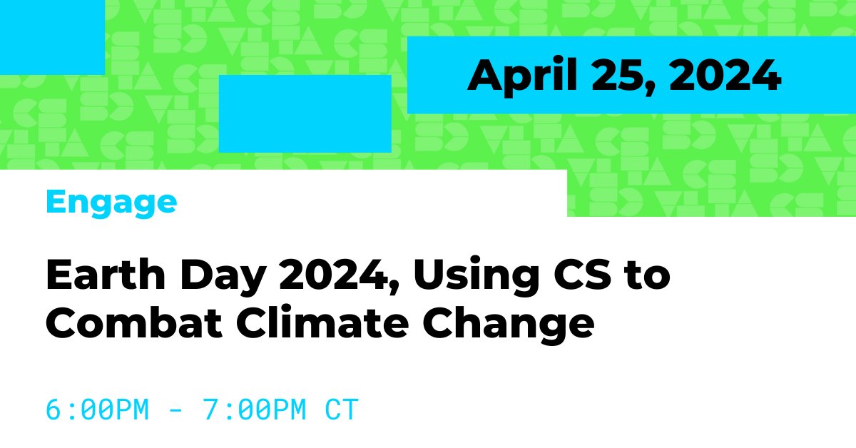 Join us for a special Earth Day celebration! 🌿Discuss teaching computer science offline to honor energy conservation and leave with resources for unplugged teaching. Learn more here: csteachers.org/events/earth-d… #EarthDay2024