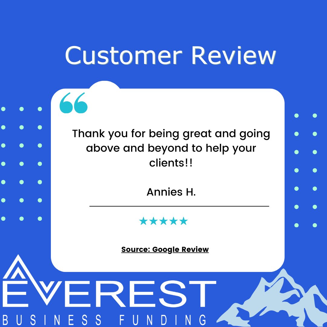 Another satisfied customer! Check out for yourself what people are saying about Everest Business Funding.😄
•
•
•
#revenuebasedfinance #businessfunding #workingcapital #smallbusiness #business
