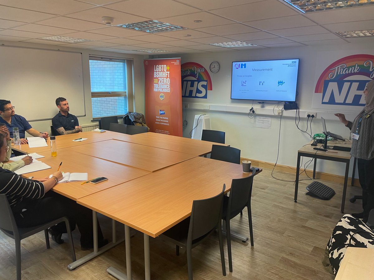 BSMHFT_QI's tweet photo. Let's learn about Quality Improvement!📙A brilliant bespoke #QI training session at Ardenleigh with QI Leads @TabassumMirza13, @Gaynorzzzz &amp; QI Facilitator @MissLRF. @bsmhft colleagues training with the QI Training Academy, exploring the Model for Improvement &amp; QI's top tools.📈 https://t.co/j6gw7u9c3N
