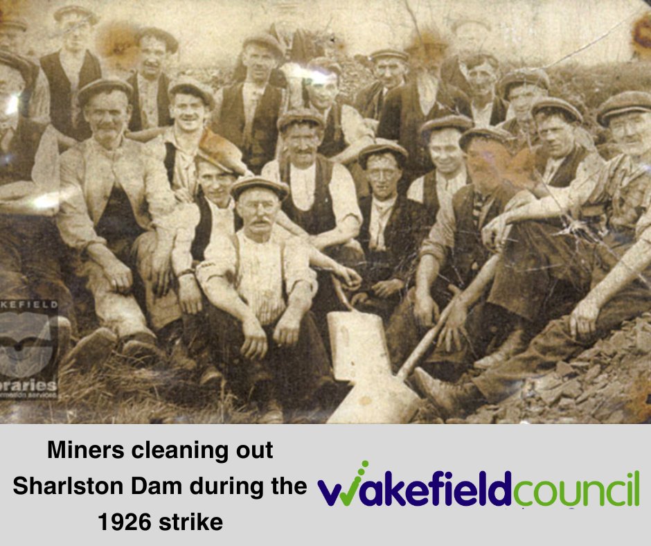 🎥Here's a picture of miners cleaning Sharlston Dam during the 1926 general strike. Check out this picture and more like it at twixtaireandcalder.org.uk #history #minersstrike #wakefield @ncmme @wkfdhistsoc @mywakefield @wfmuseums