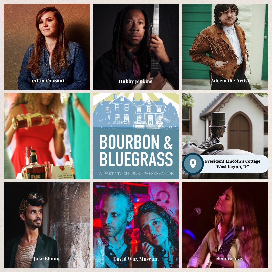 One month til Bourbon & Bluegrass 2024 (May 18-19) with performances by @letitiavansant, @hubbyjenkins, @adeemtheartist, @jake.m.blount, @davidwaxmuseum, @senoramay. Tickets: eventbrite.com/e/bourbon-blue…